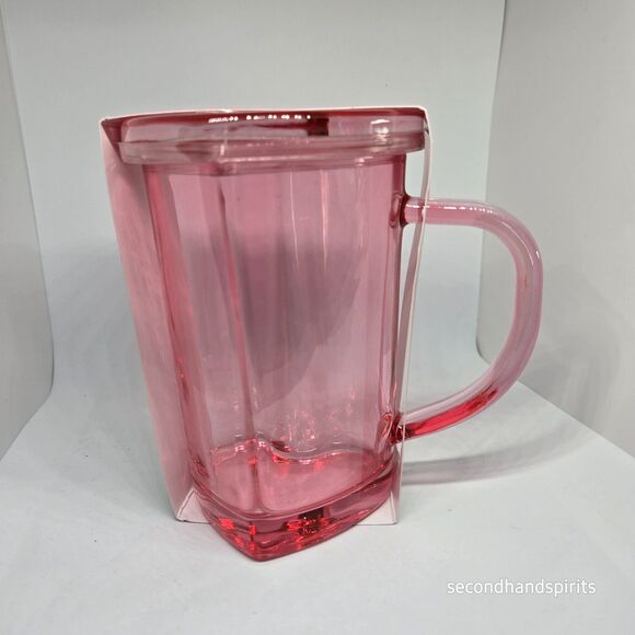 Target Bullseye Playground Valentines Glass Heart Shaped Mug With Lid Clear Red - Picture 9 of 14